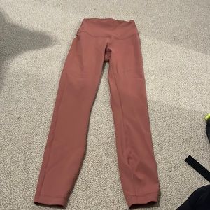 Brier rose lululemon wonder train leggings.